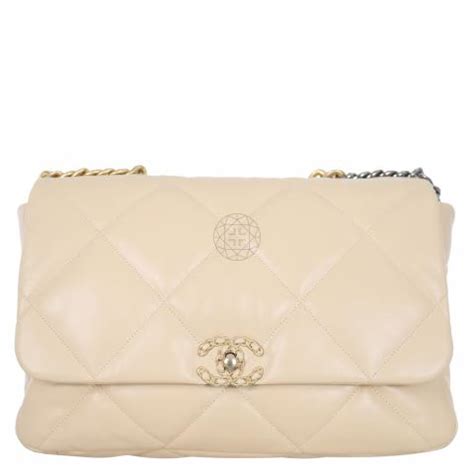 chanel c19 beige|Chanel 19 maxi handbags.